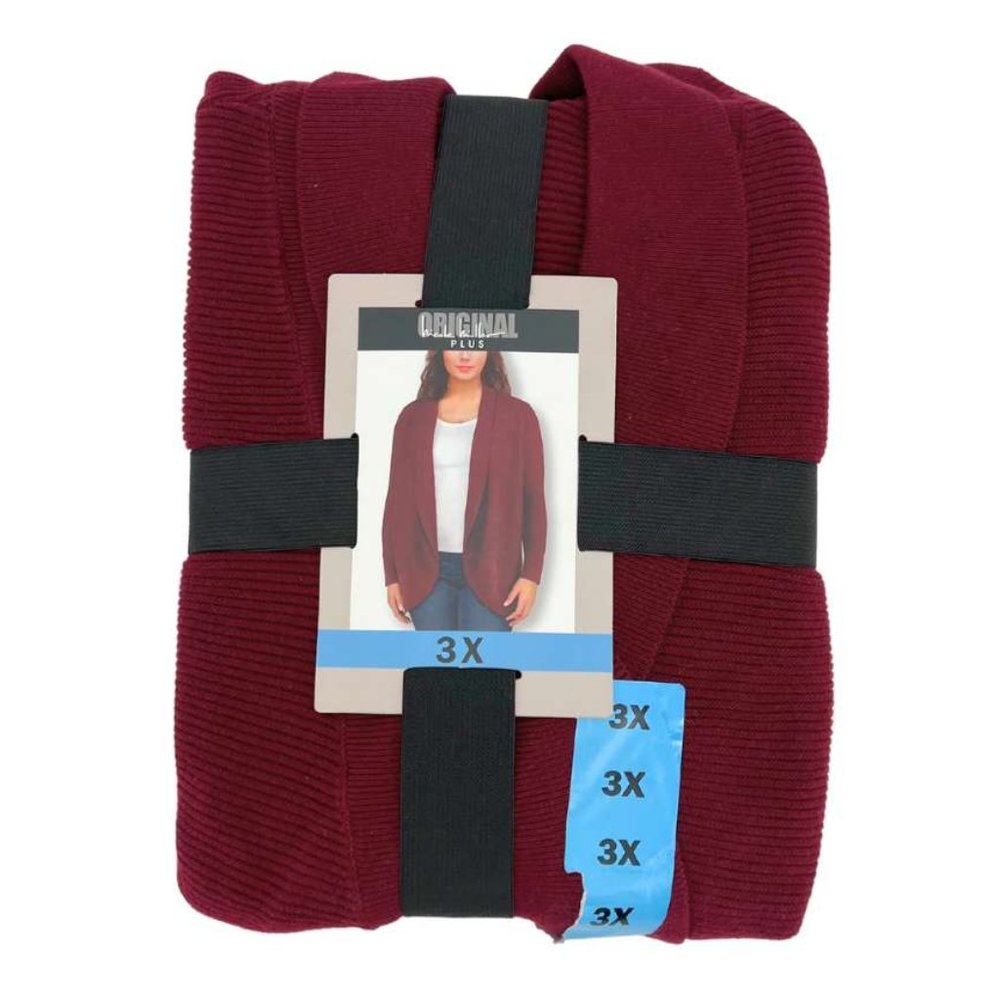 Nicole Miller | Women's Open Front Cardigan | Mulberry | Size 3X